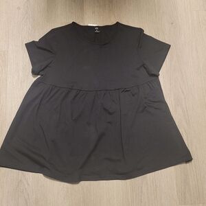 Classic Emery Rose Black Short Sleeve Women's Top Size XL